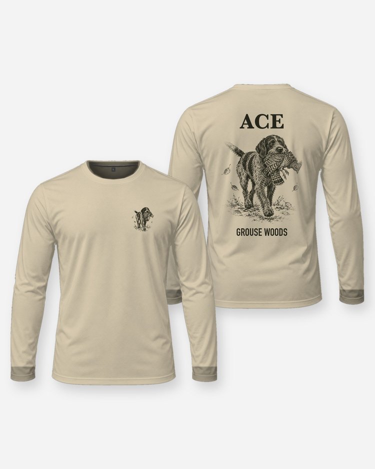 Custom Dog Name Wirehaired Pointer Grouse Woods Shirt - Long Sleeve