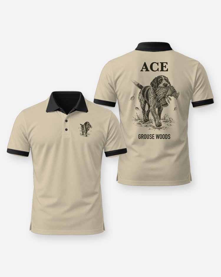 Custom Dog Name Wirehaired Pointer Grouse Woods Shirt - Polo