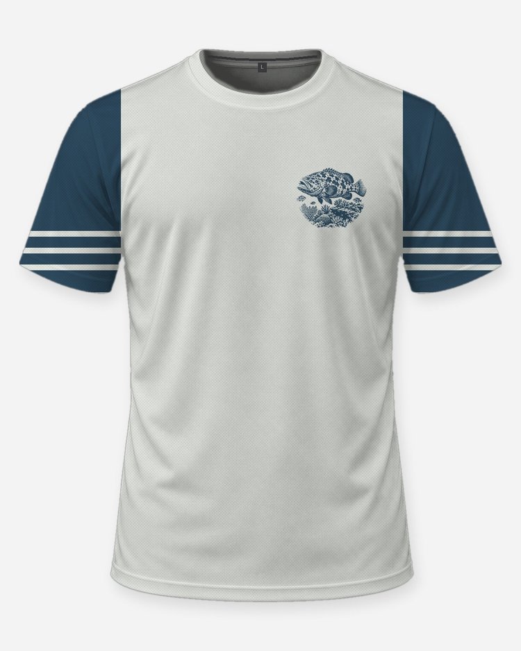 Custom Name Reef Crew Grouper Fishing Shirt - front