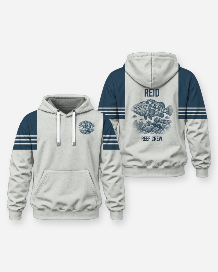 Custom Name Reef Crew Grouper Fishing Shirt - Hoodie