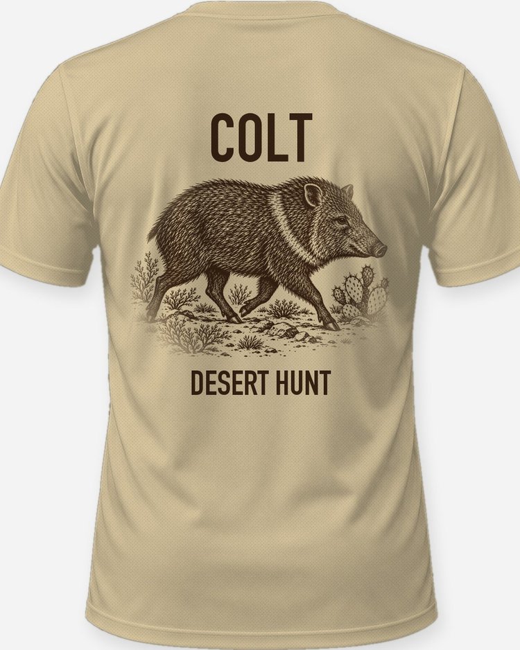 Custom Name Javelina Desert Hunt Shirt - print close-up