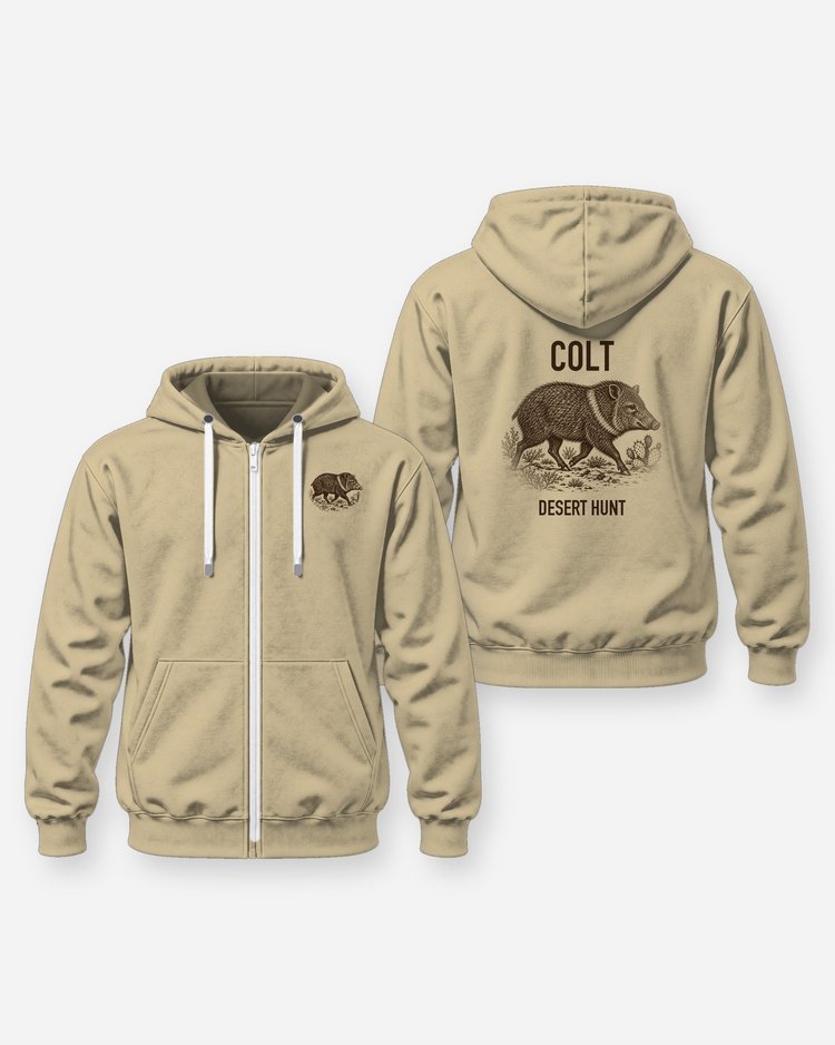 Custom Name Javelina Desert Hunt Shirt - Zip Hoodie