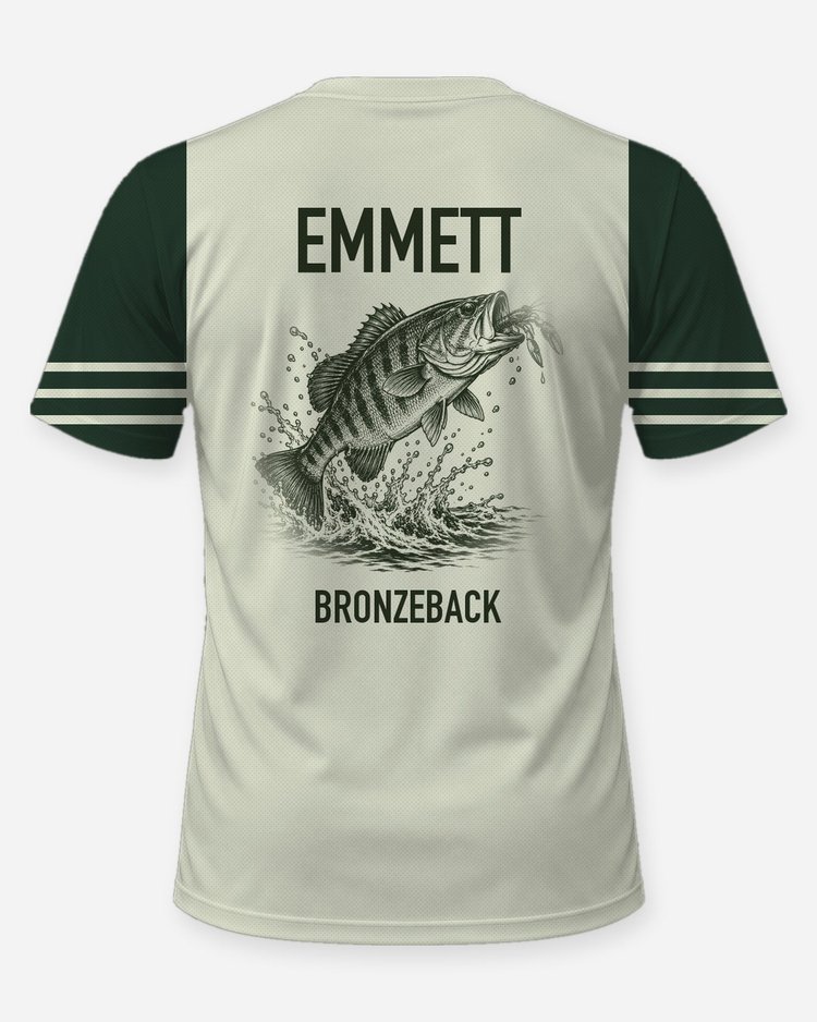 Custom Name Bronzeback Smallmouth Bass River Shirt - back