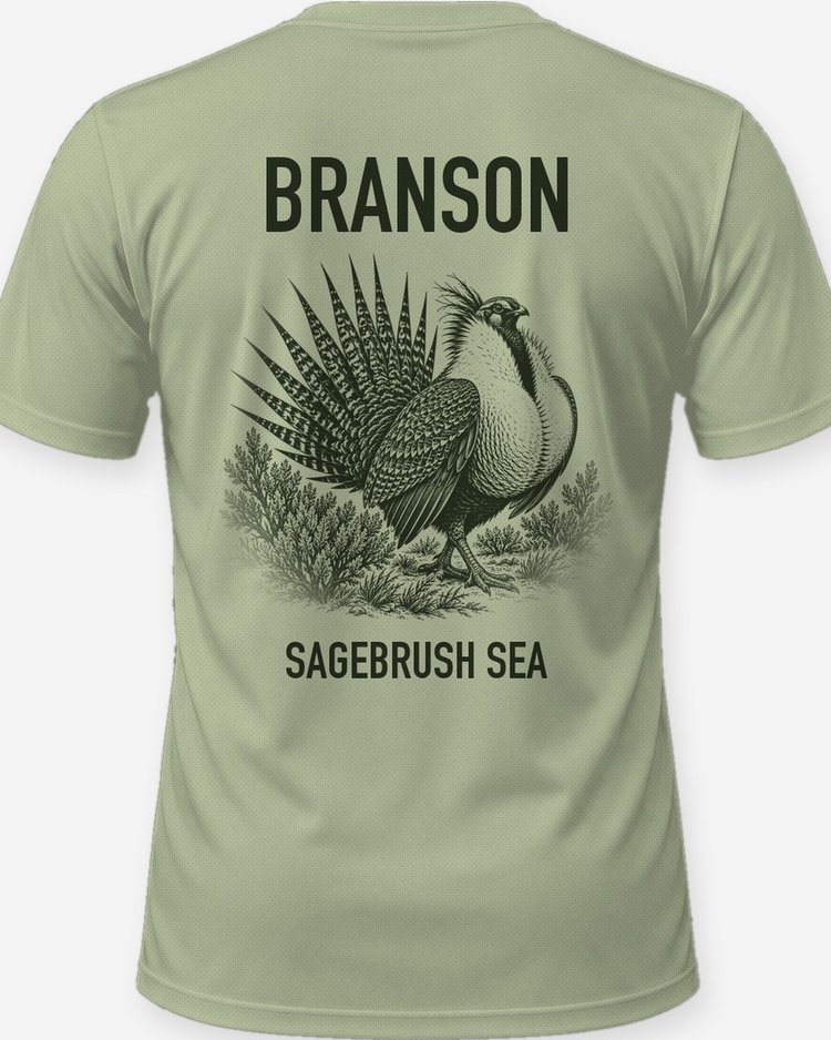 Custom Name Sage Grouse Sagebrush Sea Shirt - print close-up