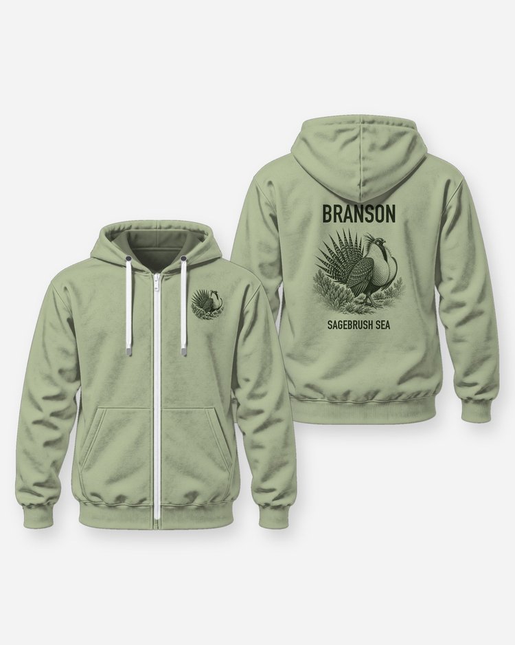 Custom Name Sage Grouse Sagebrush Sea Shirt - Zip Hoodie