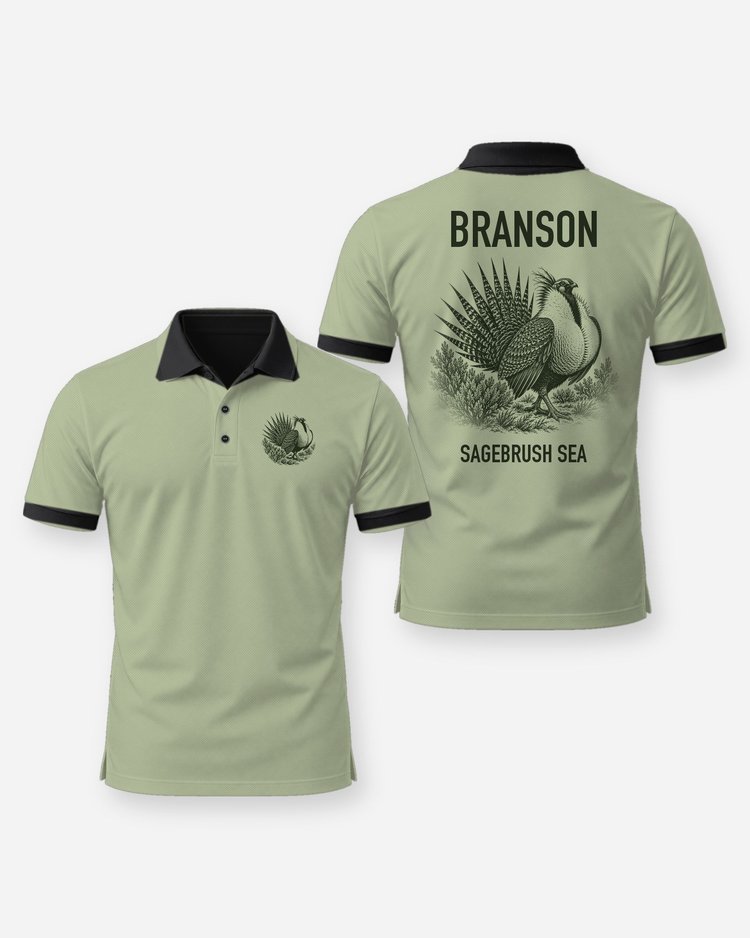Custom Name Sage Grouse Sagebrush Sea Shirt - Polo
