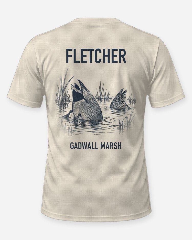Custom Name Gadwall Ducks Marsh Hunting Shirt - back