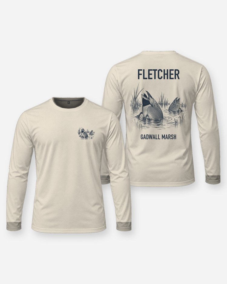 Custom Name Gadwall Ducks Marsh Hunting Shirt - Long Sleeve