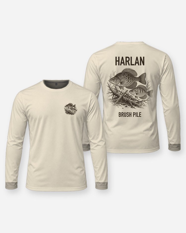 Custom Name Crappie Brush Pile Fishing Shirt - Long Sleeve