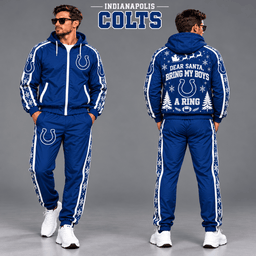 Indianapolis Colts Dear Santa Christmas tracksuit front and back