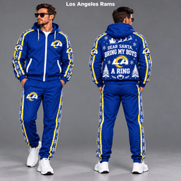 Los Angeles Rams Dear Santa Christmas tracksuit front and back