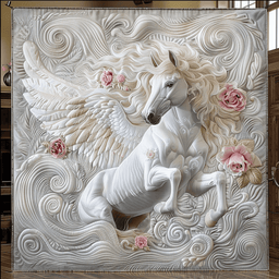 Winged Horse Charm Quilted Blanket NCU0DV2322