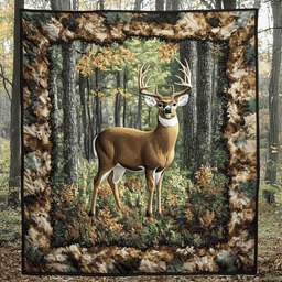 Forest Stag Quilted Blanket NCU0DK3398
