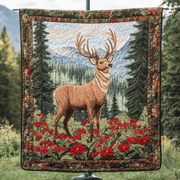 Graceful Stag Quilted Blanket NCU0DK3351