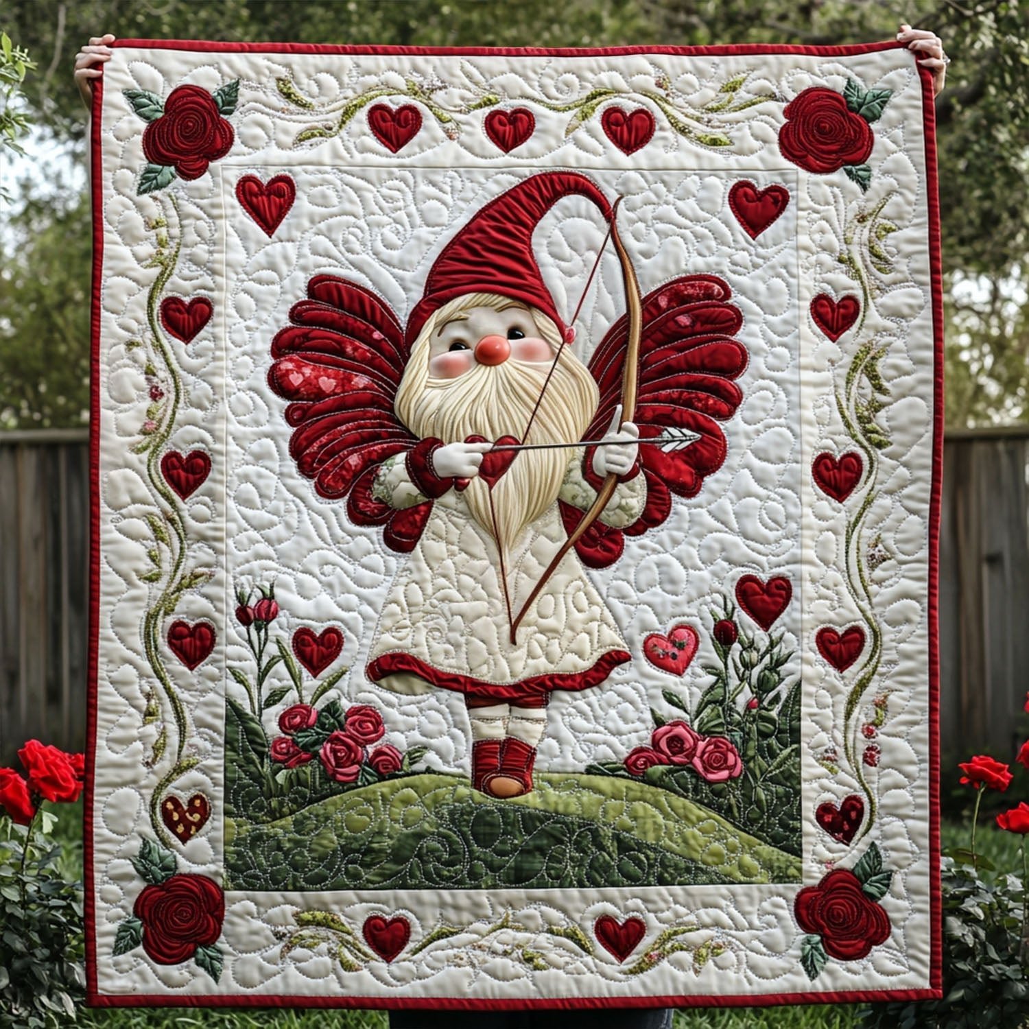 Cupids Gnome Quilted Blanket NCU0PT2956