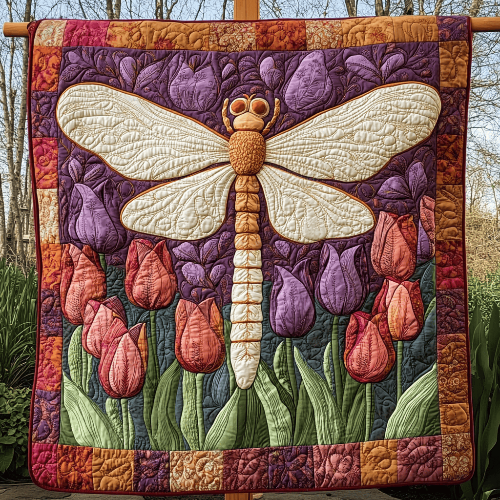Twilight Dragonfly Quilted Blanket NCU0DK3969