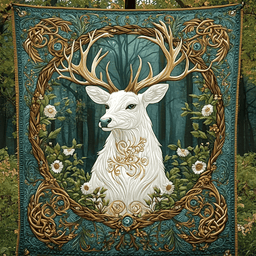 Golden Stag Quilted Blanket NCU0DK3431