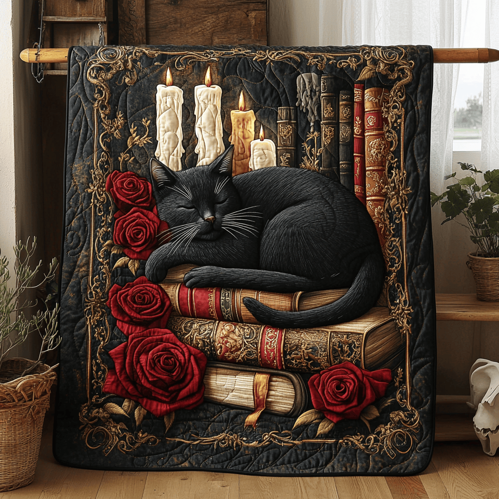 Moonlit Meow Quilted Blanket NCU0DV2556