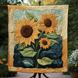 Golden Petals Quilted Blanket NCU0DK3551
