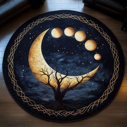 Lunar Embrace Quilted Round Mat NCU0PT3366