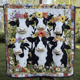Rustic Bovines Quilted Blanket NCU0VH1788