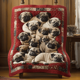 Pug Delight Quilted Blanket NCU0PT3096