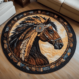 Feathered Strength Quilted Round Mat NCU0VH659