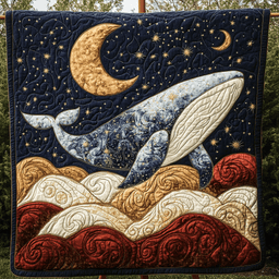 Blue Horizon Whale Quilted Blanket NCU0DK4003