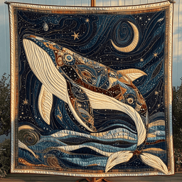 Gentle Whale Drift Quilted Blanket NCU0DK4004