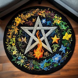 Celestial Wreath Quilted Round Mat NCU0PT3361