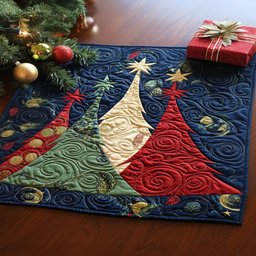Joyful Evergreen Twist Quilted Placemat NCU0PT2757