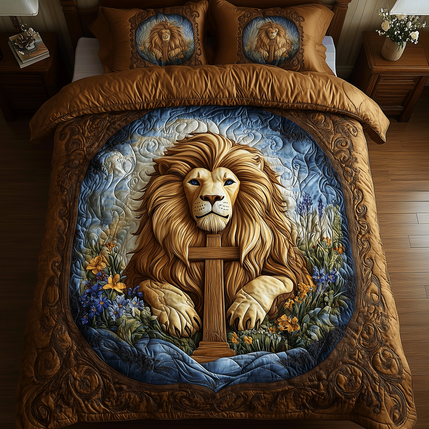 Faithful Roar 3-Piece Quilted Bedding Set NCU0TH2407