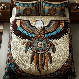 Sacred Feather Watcher 3-Piece Quilted Bedding Set NCU0PT2945