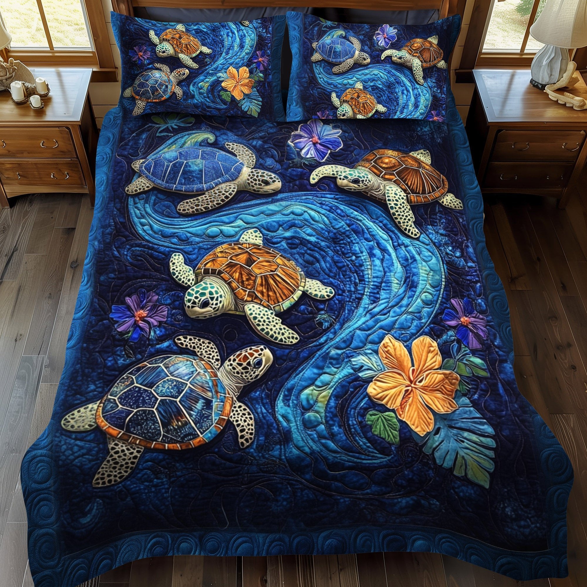 Serene Shores 3-Piece Quilted Bedding Set NCU0PT2807