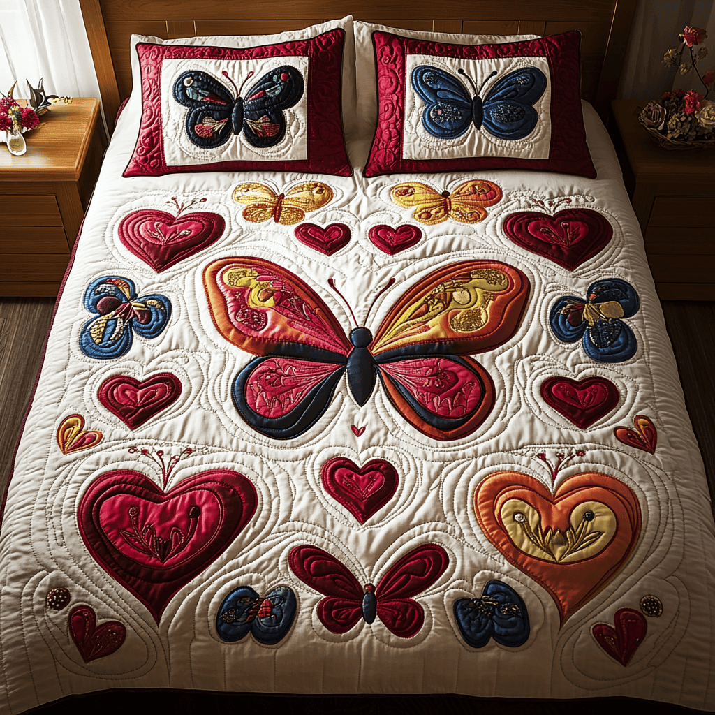Enchanted Wings 3-Piece Quilted Bedding Set NCU0VH1390
