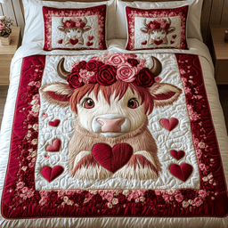 Blossom Moo 3-Piece Quilted Bedding Set NCU0VH1343