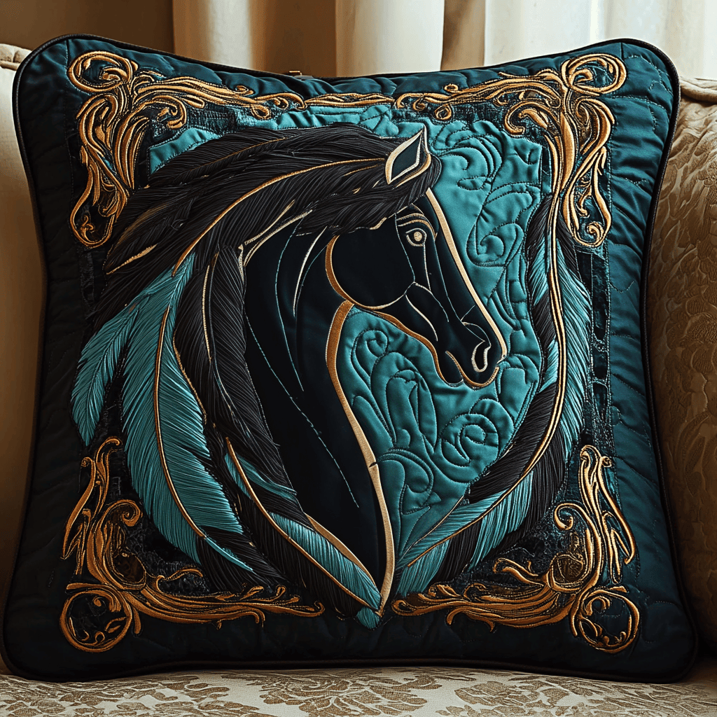Golden Hoof Quilted Pillow Case NCU0VH2051