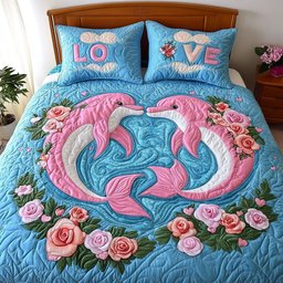 Ocean Love Duo 3-Piece Quilted Bedding Set NCU0PT2972