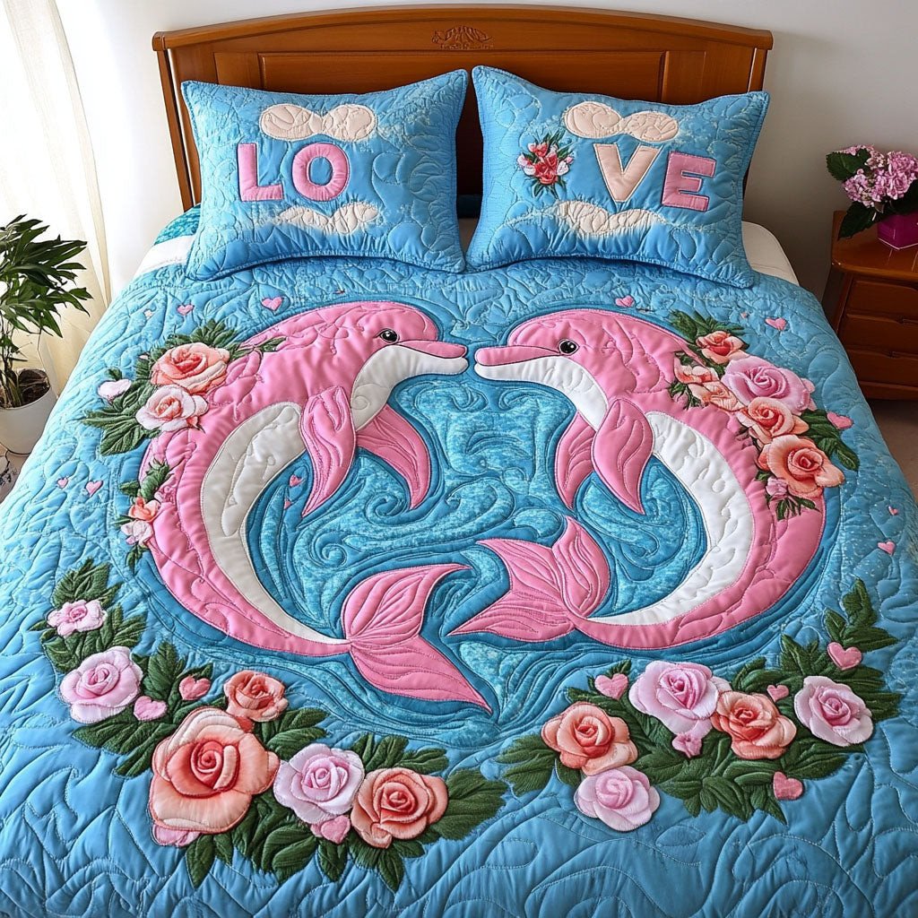 Ocean Love Duo 3-Piece Quilted Bedding Set NCU0PT2972