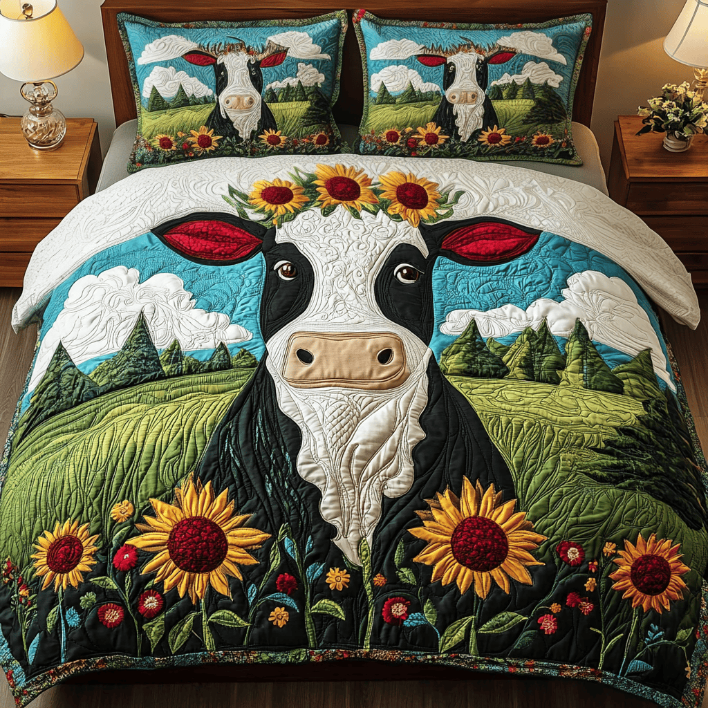 Pastoral Beauty 3-Piece Quilted Bedding Set NCU0VH1494