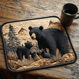 Black Bear Family Quilted Place Mat NCU0DV2897