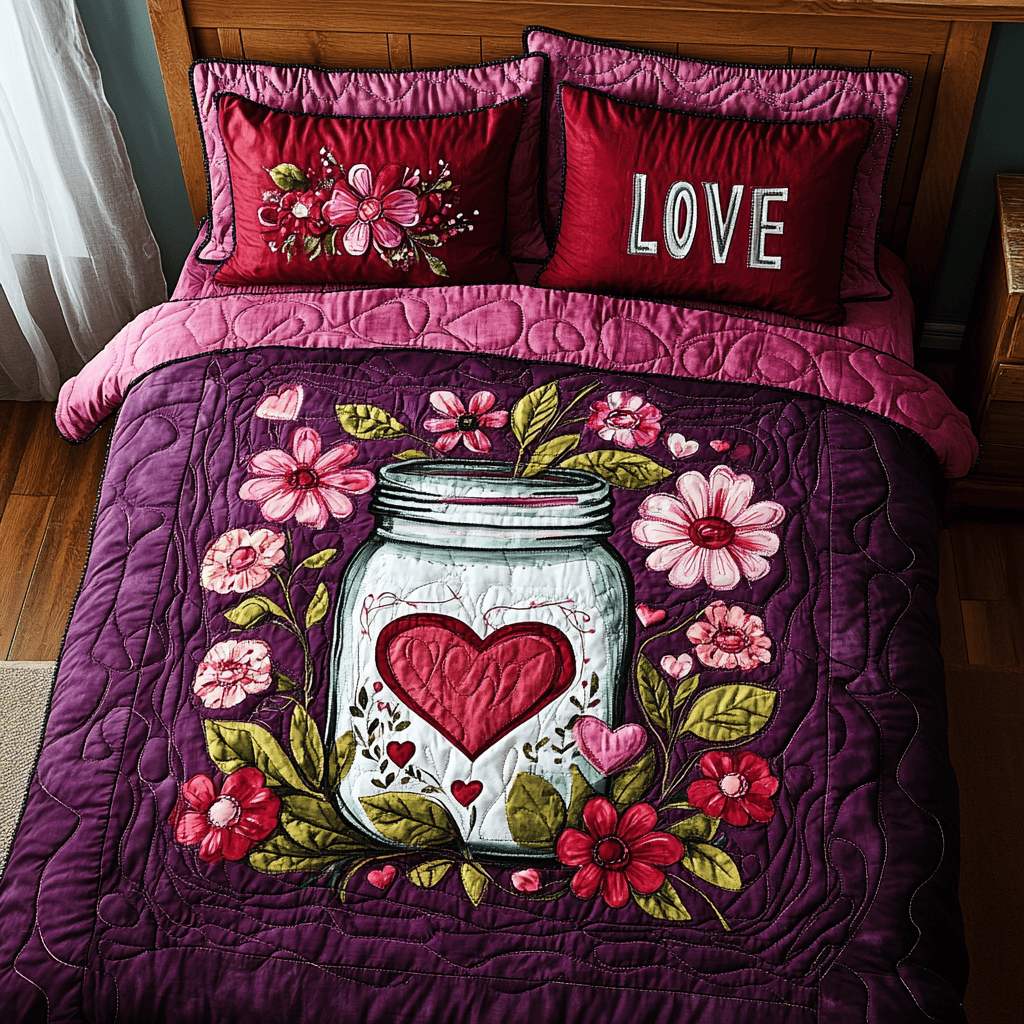 Loving Embrace 3-Piece Quilted Bedding Set NCU0TL2365