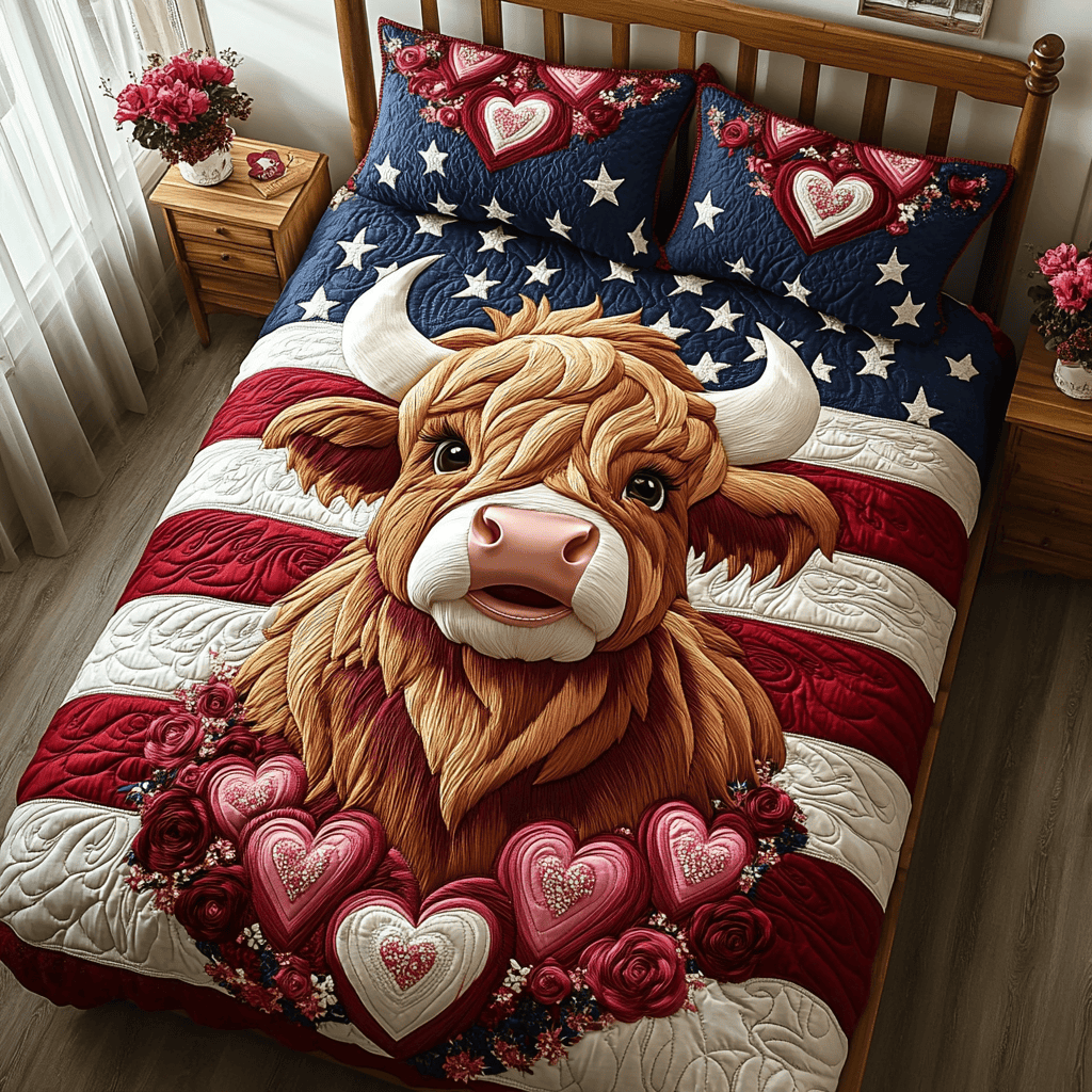 Highland Proud Love Quilted Bedding Set NCU0DV2339