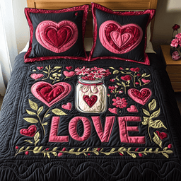 Love Captured 3-Piece Quilted Bedding Set NCU0TL2362