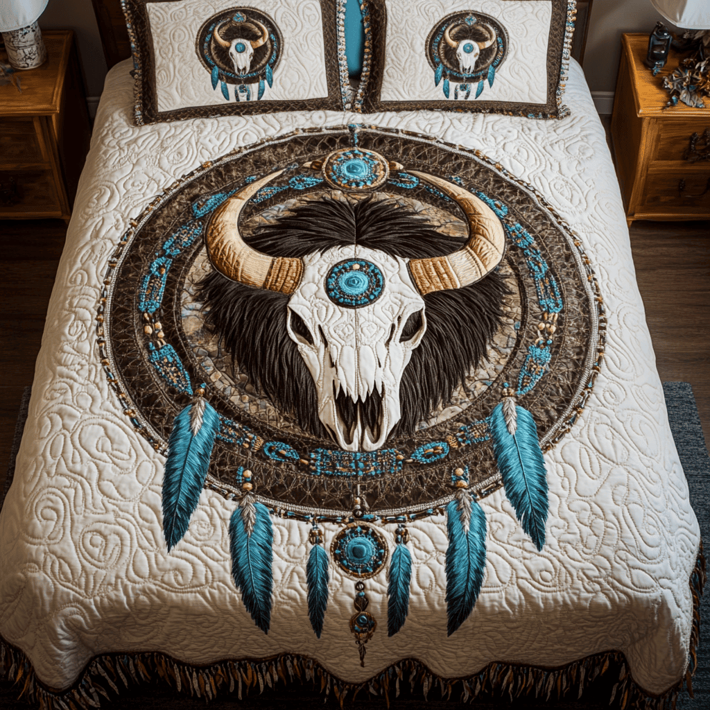 Ceremonial Rest 3-Piece Quilted Bedding Set NCU0VH1339