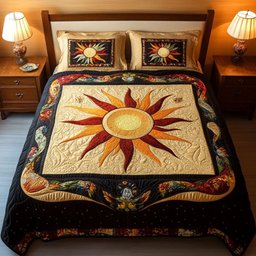 Golden Glow 3-Piece Quilted Bedding Set NCU0NT2537