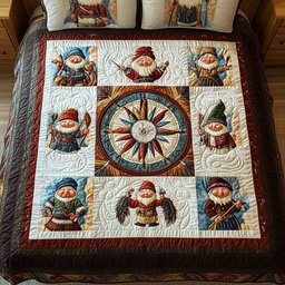 Sacred Grove Gnome 3-Piece Quilted Bedding Set NCU0PT2855