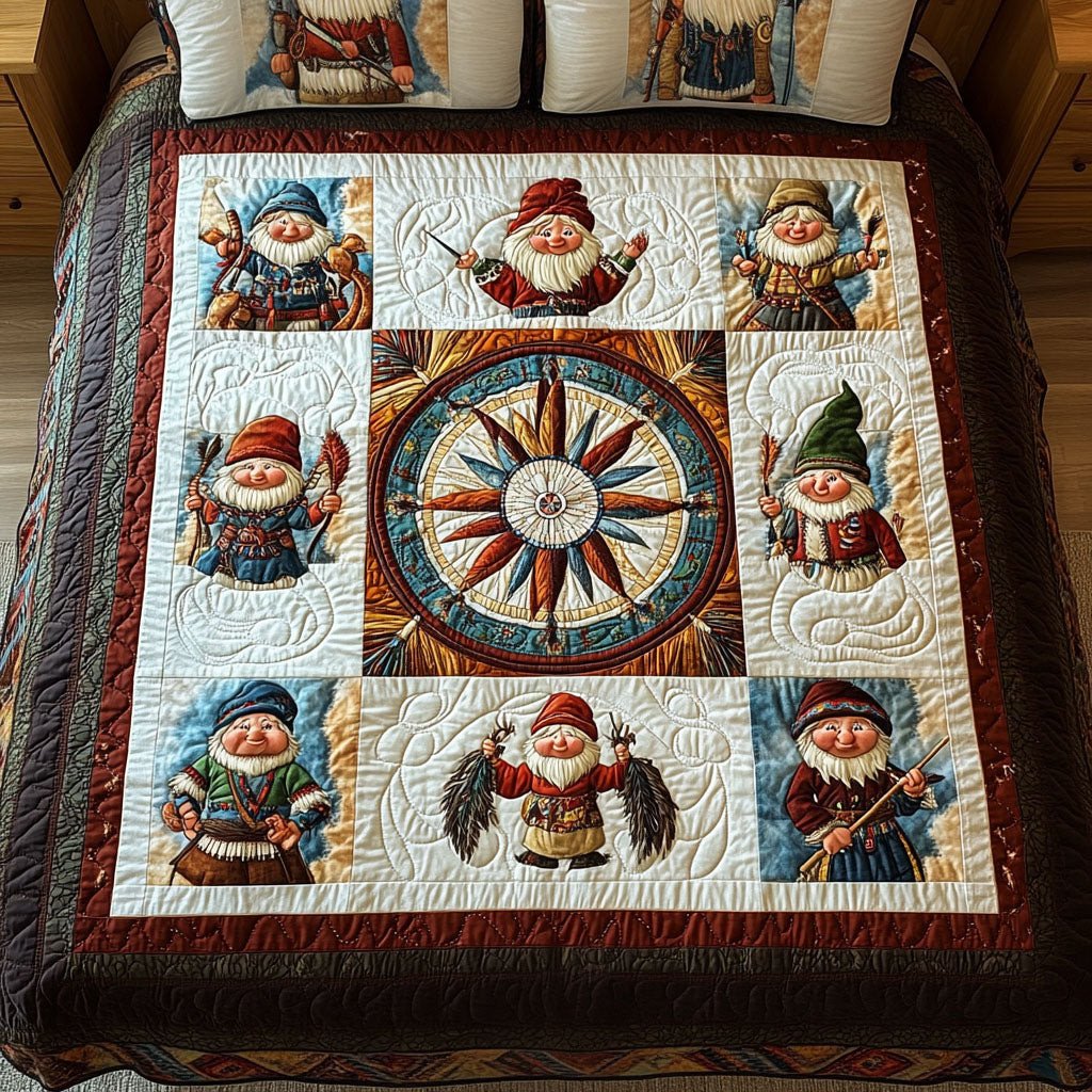 Sacred Grove Gnome 3-Piece Quilted Bedding Set NCU0PT2855
