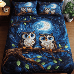 Hoots of Love 3-Piece Quilted Bedding Set NCU0DK3140