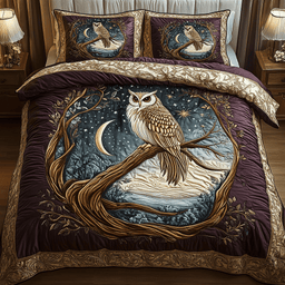 Moonlit Wisdom 3-Piece Quilted Bedding Set NCU0VH1456